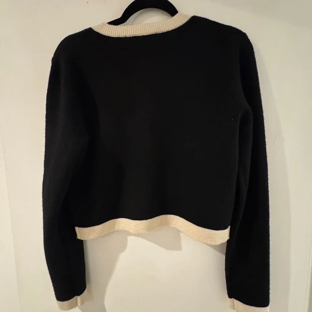 French Connection Vhari Contrast Trim Black Cardigan XS - Picture 6 of 6
